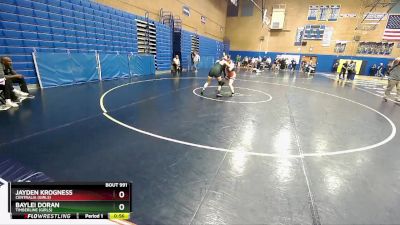 135lbs Cons. Round 2 - Baylei Doran, Timberline (Girls) vs Jayden Krogness, Centralia (Girls)