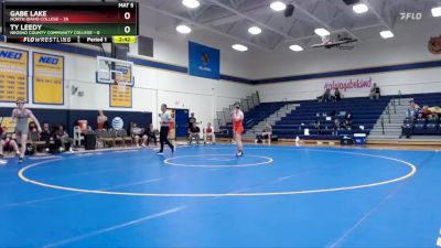 165 lbs Round 4 (6 Team) - Ty Leedy, Neosho County Community College vs Gabe Lake, North Idaho College