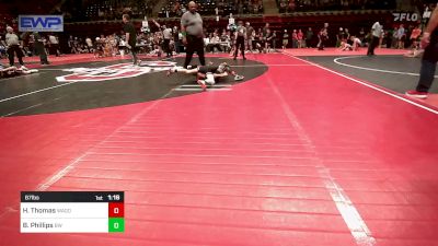 67 lbs Quarterfinal - Hollis Thomas, Wagoner Takedown Club vs Bodey Phillips, Bristow Wrestling