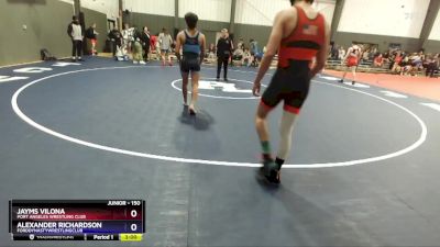 150 lbs Cons. Round 2 - Jayms Vilona, Port Angeles Wrestling Club vs Alexander Richardson, FordDynastyWrestlingClub