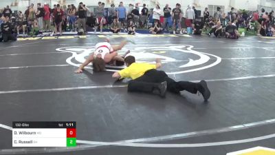 132-E lbs Consi Of 16 #1 - Daishaun Wilbourn, MO vs Colton Russell, OH