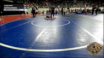 55 lbs Semifinal - Caleb Boyd, Harrah Little League Wrestling vs Harper Atkinson, Honey Badgers Wrestling Club