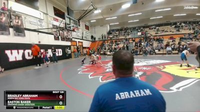 40-43 lbs Semifinal - Easton Baker, Shoshoni Sharp Shooters vs Bradley Abraham, North Big Horn Rams