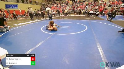 70 lbs Quarterfinal - Stetson Rutherford, Grove Takedown Club vs Clayton Smith, Gentry Youth Wrestling