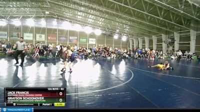 82 lbs Cons. Round 3 - Grayson Schoonover, Okanogan Underground Wrestling Club vs Jack Francis, Southern Idaho Training Center