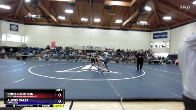 110 lbs Quarterfinal - Emma Baertlein, Southern Oregon University vs Alexis Garza, Vanguard