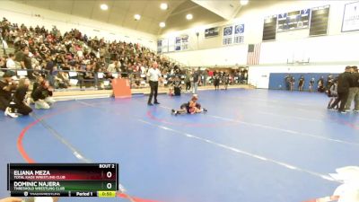 43 lbs Round 1 - Eliana Meza, Total Kaos Wrestling Club vs Dominic Najera, Threshold Wrestling Club