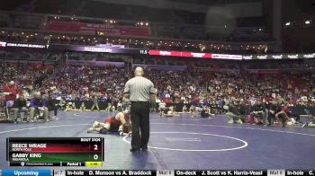 3A-220 lbs Champ. Round 1 - Reece Wrage, North Polk vs Gabby King, Indianola