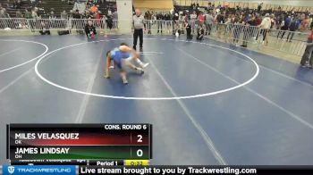 132 lbs Cons. Round 6 - Miles Velasquez, OK vs James Lindsay, OH