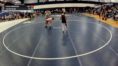 133 lbs Champ. Round 1 - Cole Anderson, King`s (pa) vs Jacob Blair, Delaware Valley