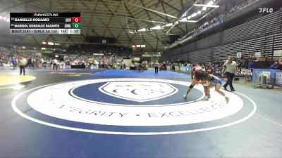 Girls 3A 145 lbs Champ. Round 1 - Marisol Gonzalez Bazante, Sedro-Woolley (Girls) vs Danielle Kouamo, Central Kitsap (Girls)