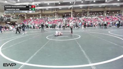 58 lbs Champ. Round 2 - Hunter Rauschenberger, Ridge vs Samantha Ham, Nebraska WA