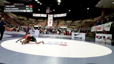 Cadet Boys Lower - 100 lbs Semis - Luke Loren, Sunkist Kids Monster Garage vs Wyatt Carnrite, Poway Wrestling