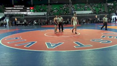 6A 157 lbs Semifinal - Garrett Willingham, Hartselle vs Caden Todoroff, Mortimer Jordan HS