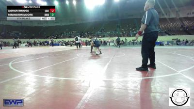 5th Place - Lauren Rhodes, Eastside Pride Wrestling Club vs Remington Moore, Broken Arrow Girls Junior High