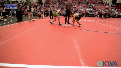 100 lbs Consi Of 8 #2 - Robert Reyes, Enid Youth Wrestling Club vs Kystin Sherman, Wichita Blue Knights