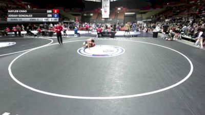132 lbs Kayleb Chao, SAWA - Sacramento Area Wrestling Association vs Josiah Gonzalez, IEWA - Inland Empire Wrestling Association