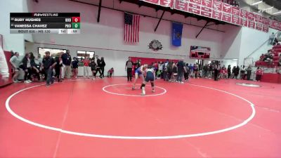 HS 130 lbs Cons. Round 3 - Vanessa Chavez, PONCA CITY vs Ruby Hughes, BIXBY