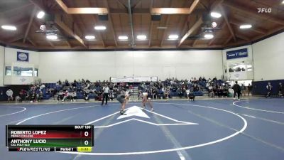 133 lbs 1st Place Match - Anthony Lucio, Cal Poly SLO vs Roberto Lopez, Menlo College