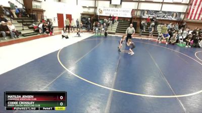 46 lbs Semifinal - Codee Crossley, Green Canyon Wrestling Club vs Matilda Jensen, Champions Wrestling Club