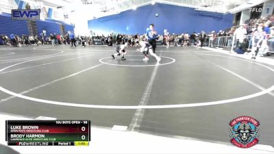 58 lbs Quarterfinal - Luke Brown, Open Mats Wrestling Club vs Brody Harmon, Lawrence Elite Wrestling Club