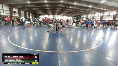 90 lbs Cons. Round 2 - Beckett Berglund, Sanderson Wrestling Academy vs Keenen Campbell, North Sanpete Hawk Wrestling