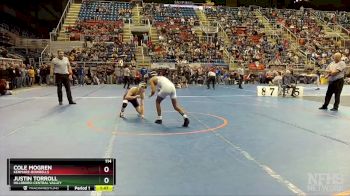 114 lbs Quarterfinal - Cole Mogren, Kenmare-Bowbells vs Justin Torroll, Hillsboro-Central Valley