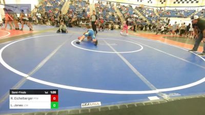 96-100 lbs Semifinal - Ryker Eichelberger, Pryor Tigers Wrestling vs Liam Jones, Labette County Wrestling