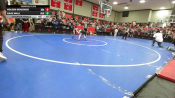 92 lbs Quarterfinal - Holden Moushon, Skiatook HS vs Gage Wall, Broken Arrow Jh