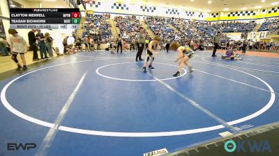 70 lbs Consolation - Clayton Merrell, Mannford Pirate Youth Wrestling vs Teagan Eichhorn, Northeast Take Down Club