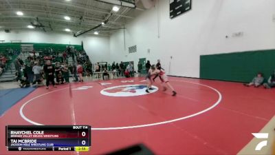 120 lbs Round 2 - Rhaychel Cole, Bridger Valley Bruins Wrestling vs Tai McBride, Jackson Hole Wrestling Club