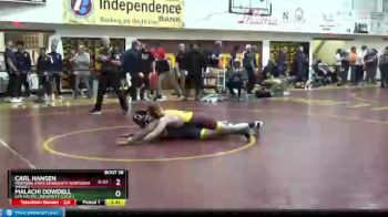 184 lbs Champ. Round 1 - Carl Hansen, Montana State University-Northern (Mont.) vs Malachi Dowdell, Life Pacific University (Calif.)