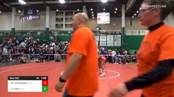 132 lbs Consolation - Alex Christman, Saranac vs Joshua Cote, Noble