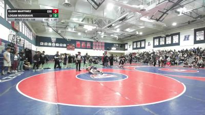 108 lbs Champ. Round 2 - Logan Musgrave, Lake Arrowhead vs Elijah Martinez, Canyon Springs High School