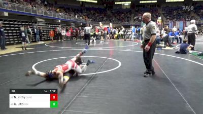 80 lbs Round Of 64 - Neil Kirby, Canon McMillan vs Gavin Litz, Kiski Area