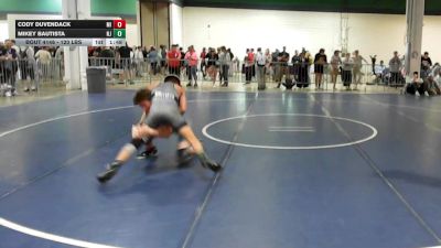 120 lbs Round Of 64 - Cody Duvendack, MI vs Mikey Bautista, NJ
