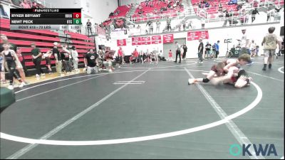 70 lbs Semifinal - Ryker Bryiant, Rough Riders vs Newt Peck, Hinton Takedown Club