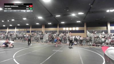 130 lbs Round Of 16 - Divana Sandoval, Lancer WC vs Koi Sims, Gold Rush Wr Ac