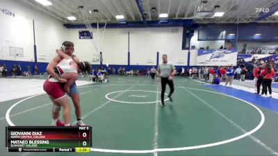 165 lbs Cons. Round 2 - Giovanni Diaz, North Central College vs Mataeo Blessing, Elmhurst College