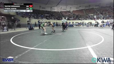 105 lbs Consolation - Taliyah Hernandez, Lone Grove Takedown Club vs Kyndal Austin, Sperry Wrestling Club