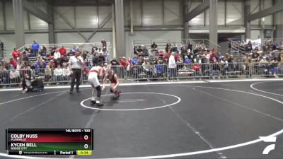 100 lbs Cons. Round 2 - Kycen Bell, Dodge City vs Colby Nuss, Plainville