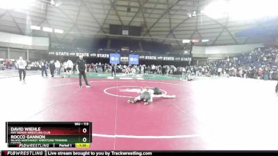 113 lbs 1st Place Match - David Wiehle, Mat Demon Wrestling Club vs Rocco Gannon, Inland Northwest Wrestling Training Center