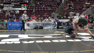 285 lbs First Round - Eoghan Savage, Upper Dauphin vs Drew Dygert, Conneaut