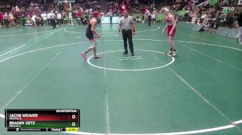 150 lbs Quarterfinal - Braden Getz, Roncalli vs Jacob Weaver, Rossville