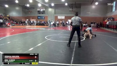 197 lbs Cons. Round 3 - Joshua Wilson, Jarvis Christian College vs Eric Karas, Life University