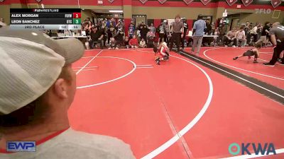 61 lbs 3rd Place - Alex Morgan, Fort Gibson Youth Wrestling vs Leon Sanchez, Owasso Takedown Club