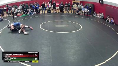 150 lbs Cons. Round 3 - Samson Avakyants, Foothill vs Cody Dixon, Silverado