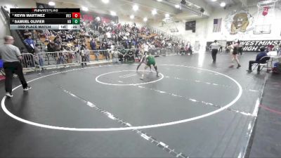 106 lbs 3rd Place Match - Samuel Olivier, Notre Dame/Riv vs Kevin Martinez, Western