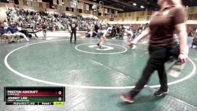 150 lbs Cons. Round 1 - Preston Ashcraft, Clovis East vs Johnny Law, Liberty (Winchester)