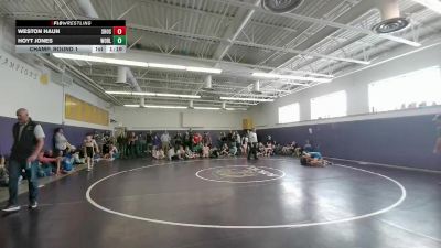 98 lbs Champ. Round 1 - Weston Haun, Shoshoni Junior High School vs Hoyt Jones, Worland Middle School
